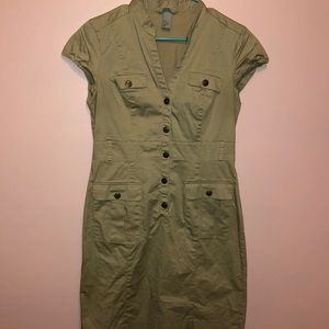 Khaki Button Down Dress